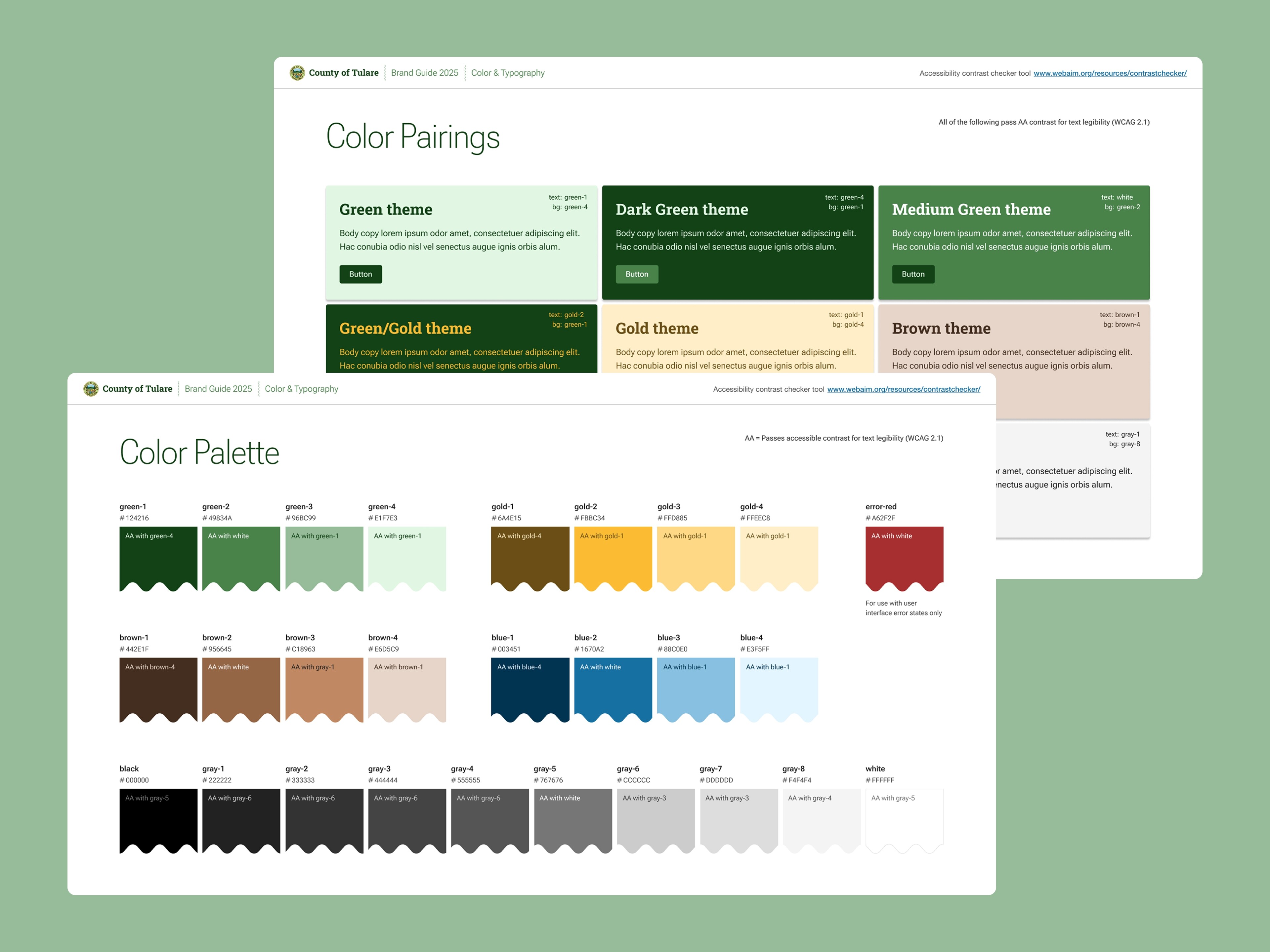 Tulare County brand colors