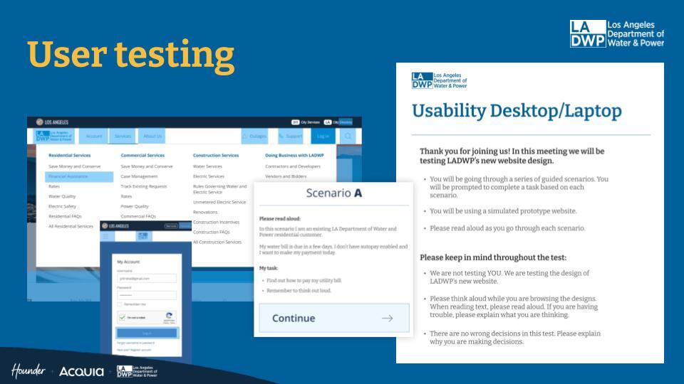 User Testing for LADWP project