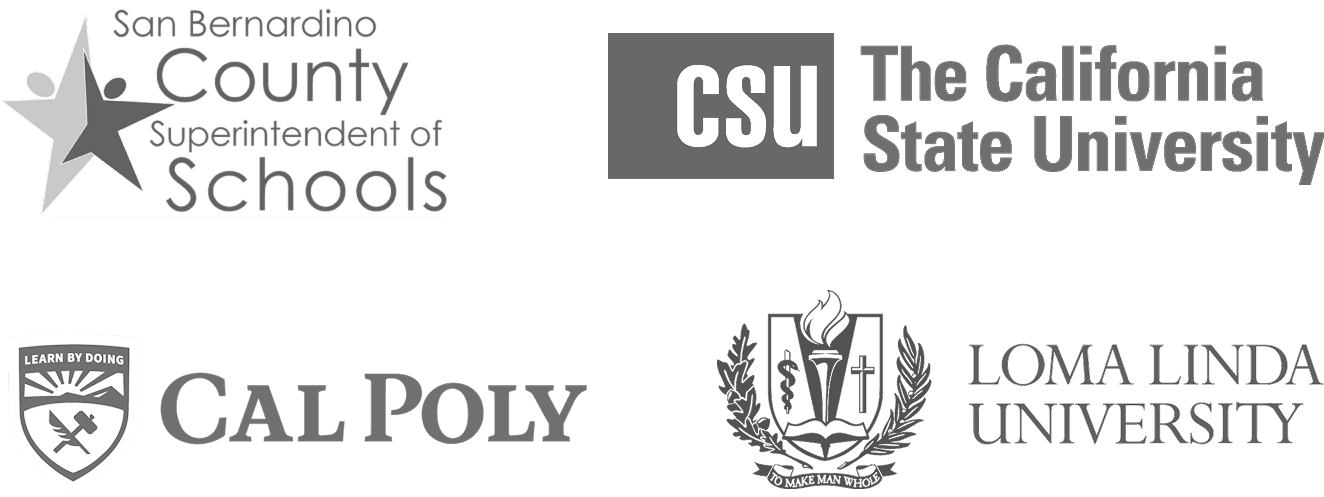 Gray logos of higher ed institutions.